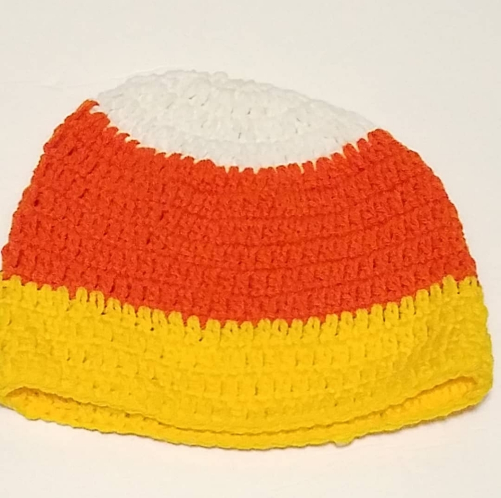 Candy Corn Halloween adult size beanie
